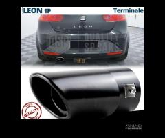 TERMINALE di Scarico OVALE Nero per SEAT LEON 1P