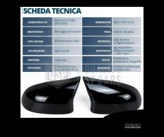 CALOTTE SPECCHIETTI per Bmw X5 F15 F85 Nero Lucido