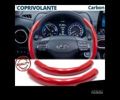 COPRIVOLANTE Rosso per HYUNDAI in FIBRA CARBONIO