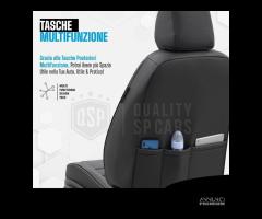 SET COPRISEDILI per Seat Leon in PELLE Nera - 12