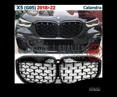 GRIGLIA per BMW X5 G05 18-22  Nera Lucida Diamond