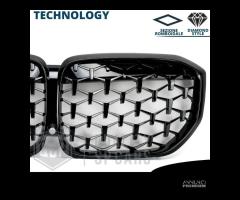 GRIGLIA per BMW X5 G05 18-22  Nera Lucida Diamond - 9