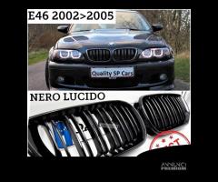 GRIGLIE Doppio Rene per BMW Serie 3 E46 Nera Lucid