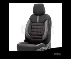 COPRISEDILI Seat Leon Tessuto con Cuciture Rosse