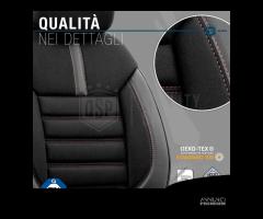 COPRISEDILI Seat Leon Tessuto con Cuciture Rosse - 7