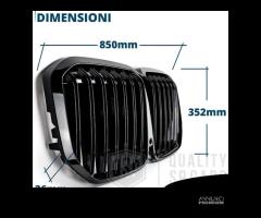 GRIGLIA Doppio Rene per BMW X7 G07 Nera Lucida - 11