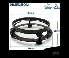 Staffe Montaggio Fari LED Tondi 7 Pollici Ghiere - 9