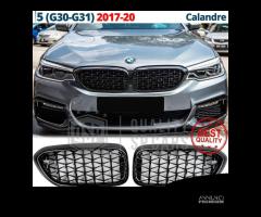 GRIGLIE per BMW Serie 5 G30 31 Nero Lucido Diamond