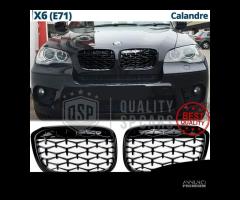 GRIGLIE Anteriori per BMW X6 E71 Nera Diamond 3D