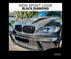 GRIGLIE Anteriori per BMW X6 E71 Nera Diamond 3D - 7