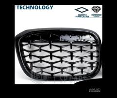 GRIGLIE Anteriori per BMW X6 E71 Nera Diamond 3D - 8