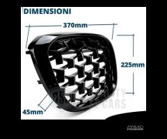 GRIGLIE Anteriori per BMW X6 E71 Nera Diamond 3D - 10