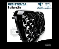 GRIGLIE Anteriori per BMW X6 E71 Nera Diamond 3D - 11