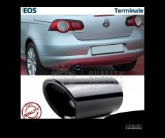 TERMINALE di Scarico per VW EOS ACCIAIO Inox NERO