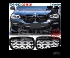 GRIGLIE Anteriori per BMW X4 G02 18-21 Nero Lucido