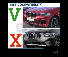 GRIGLIE Anteriori per BMW X4 G02 18-21 Nero Lucido