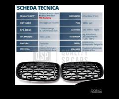 GRIGLIE Anteriori per BMW X4 G02 18-21 Nero Lucido