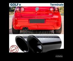 Terminali Scarico per VW GOLF 5 Acciaio Inox NERO