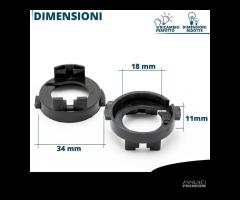 ADATTATORI montaggio KIT LED H7 per Kia Carens IV - 10