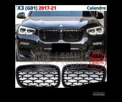 GRIGLIE Anteriori per BMW X3 G01 17-21 Nera Lucida