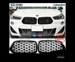 GRIGLIE Anteriori BMW X2 F39 Nera Lucida Diamond