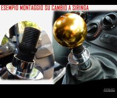 POMELLO Leva Cambio GOLD per FIAT 500 in ACCIAIO - 7