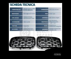 GRIGLIE Anteriori per BMW X5 E70 Nera Diamond 3D