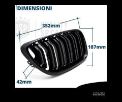 GRIGLIE Doppio Rene per BMW Serie 2 F22 F23 Nera - 11