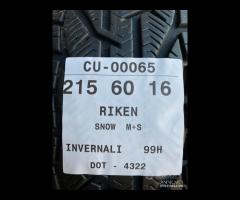 2 PNEUMATICI 215/60 R16 RIKEN INVERNALI 75%