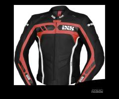 Giacca di Pelle IXS SPORT LD RS-600 Nero/Rosso