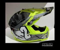 Casco cross ls2 mx437 fast evo crusher nero giallo