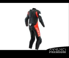 TUTA PELLE DAINESE TOSA 1PC PERFORATA Nero/Rosso