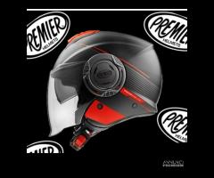 Casco jet Premier COOL EVO CH 92 BM Nero Rosso Opa - 1