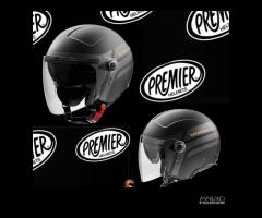 Casco jet Premier ROCKER ON 19 BM Nero Opaco Titan