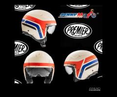 Casco jet Premier ROCKER ON 1 BM Bianco Sporco Ros