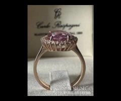 ANELLO ORO ROSA 18kt. DIAMANTI E ZAFFIRO ROSA 3,86