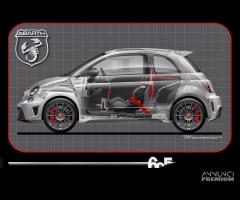 Targhetta abarth 695 biposto in titanio