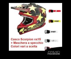 CASCO MOTO CROSS SCORPION VX15 MASCHERA A SPECCHIO