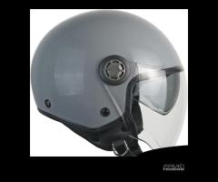 CASCO JET MOTO SCOOTER ZED GRIGIO DOPPIA VISIERA