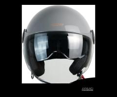 CASCO JET MOTO SCOOTER ZED GRIGIO DOPPIA VISIERA