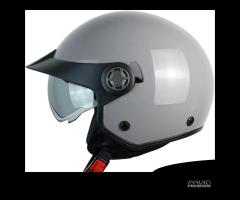 CASCO JET MOTO SCOOTER ZED GRIGIO DOPPIA VISIERA