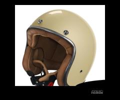 CASCO JET MOTO VINTAGE STORMER BEIGE + BUBBLE FUME