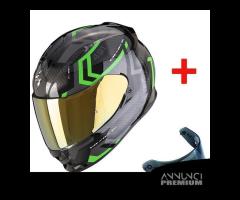 CASCO INTEGRALE SCORPION EXO491 VERDE VISIERA FUME