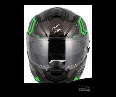 CASCO INTEGRALE SCORPION EXO491 VERDE VISIERA FUME