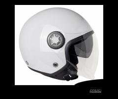 CASCO JET MOTO SCOOTER ZED BIANCO DOPPIA VISIERA