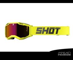 MASCHERA MOTO CROSS SHOT IRIS GIALL LENTE SPECCHIO