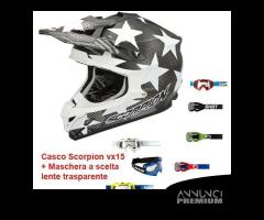 CASCO MOTO CROSS SCORPION VX15 GRIGIO + MASCHERA