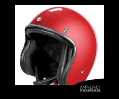 CASCO JET VINTAGE STORMER ROSSO + OCCHIALI CROMATI