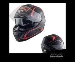 CASCO INTEGRALE MOTO NOS NS7F ROSSO FIBRA DI VETRO