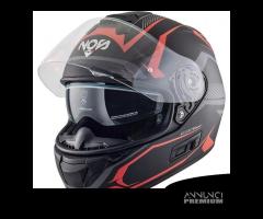 CASCO INTEGRALE MOTO NOS NS7F ROSSO FIBRA DI VETRO